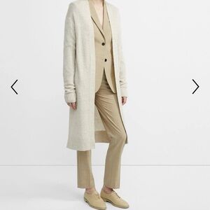 Theory Beige Long Cardigan and Suit Set